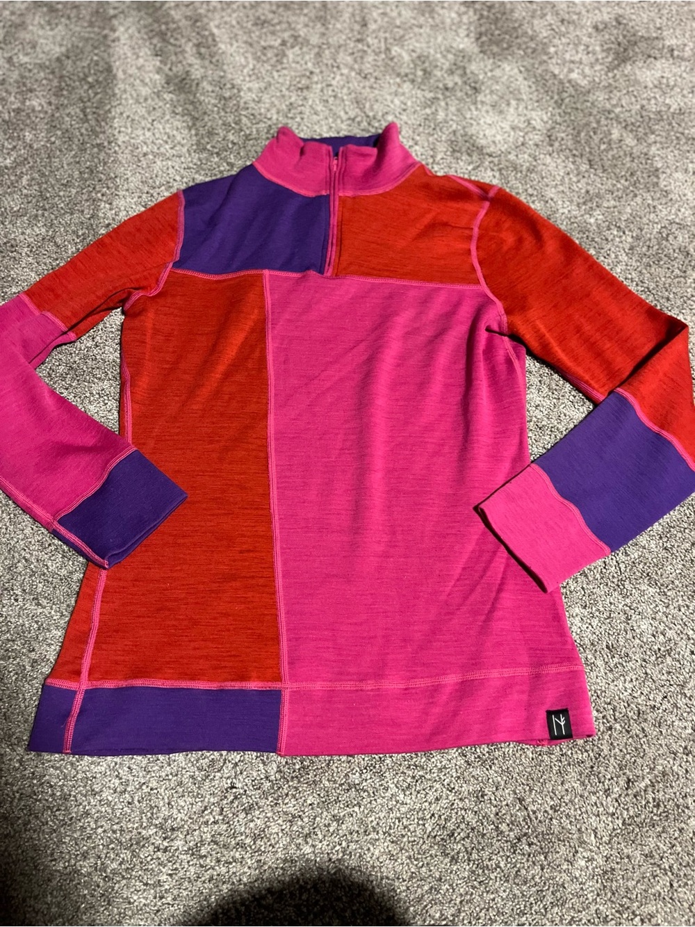 Neve Colorful 1/4 Quarter Zip Sweater  Merino Wool Blend, Women's Size small